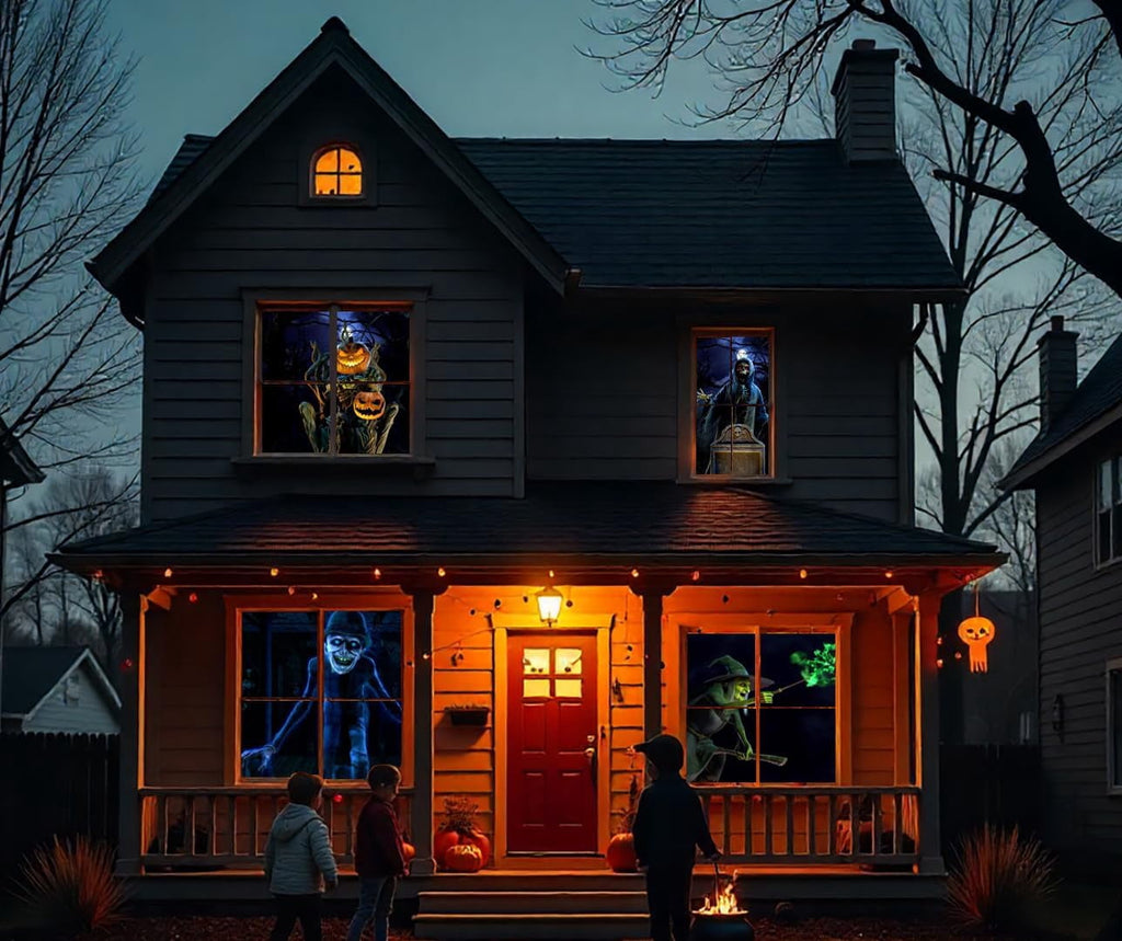 HoliScapes USB Projector Kit - AtmosFx Spooky Halloween Hollusion Vol 2 on USB + Projector + 5 ft x 9 ft Holographic Screen