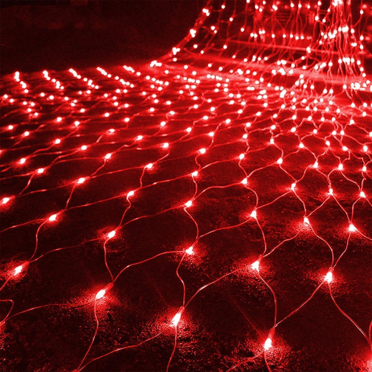 Garden Net Lights- Battery Operated 672 LED Waterproof Net Mesh Lights with 8 Modes- 6x4M Fairy String Lights for Outdoor Indoor Christmas Tree- Bush- Backyard- Garden- Party Décor.