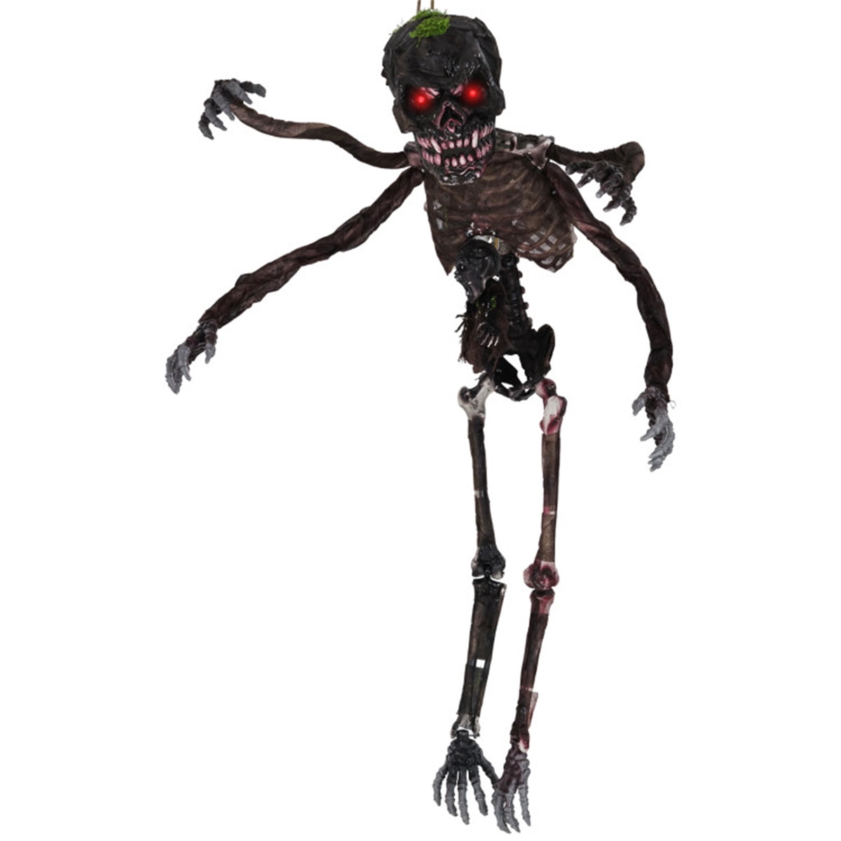 6ft Sound-Activated Halloween Skeleton Outdoor Decor with Flashing Red Eyes