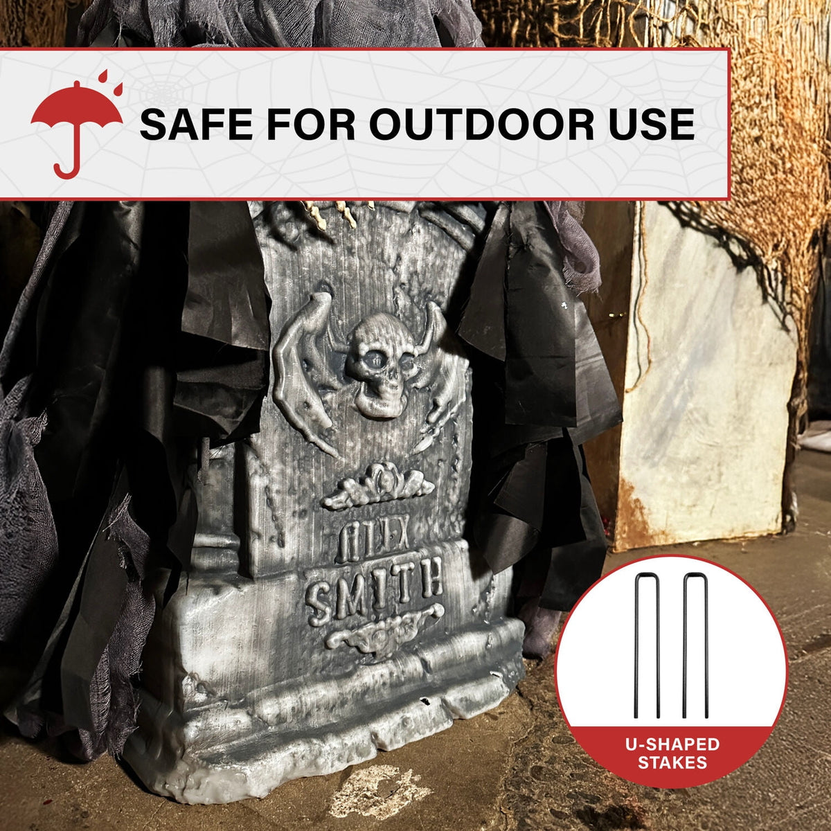Haunted Hill Farm 3.0-Ft. Touch-Activated Rising Reaper with Tombstone Halloween Accessory