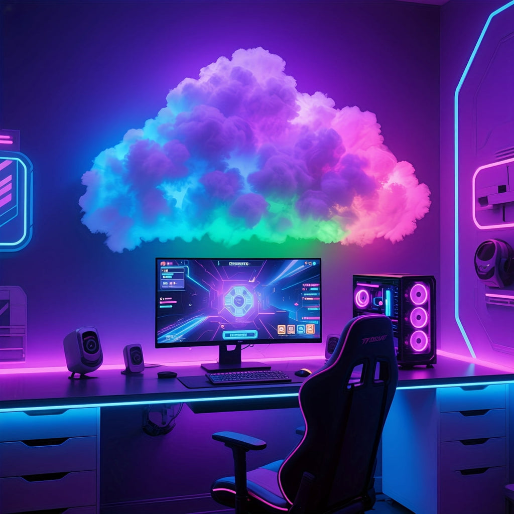 DIY 3D Thunder Cloud Lamp, Sound‑Activated Music Sync RGB Smart Light, USB‑Powered Lightning Effect Decor Light for Home, Party, Christmas, Halloween & Diwali Festival