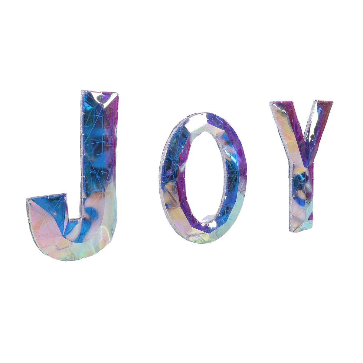 3 Piece Outdoor Xmas Decor Letters LED Lighted Prism Holiday Yard Decorations Metal PVC Lighted Patio Garden Decor