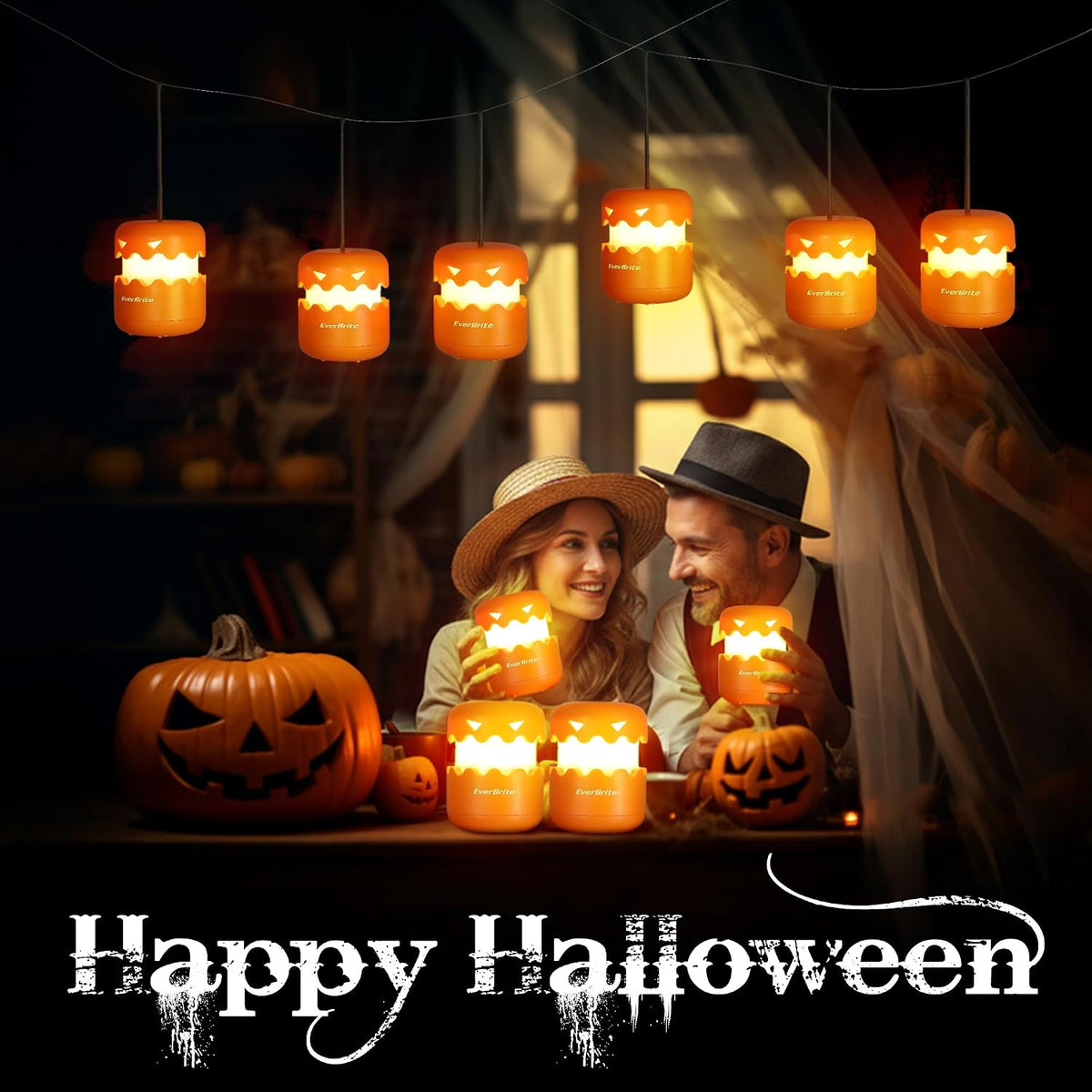 6-Pack Halloween Pumpkin Lantern, Collapsible Jack O Lantern