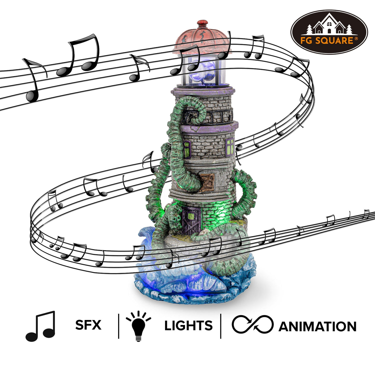 FG Square Lighthouse Attack Halloween Village