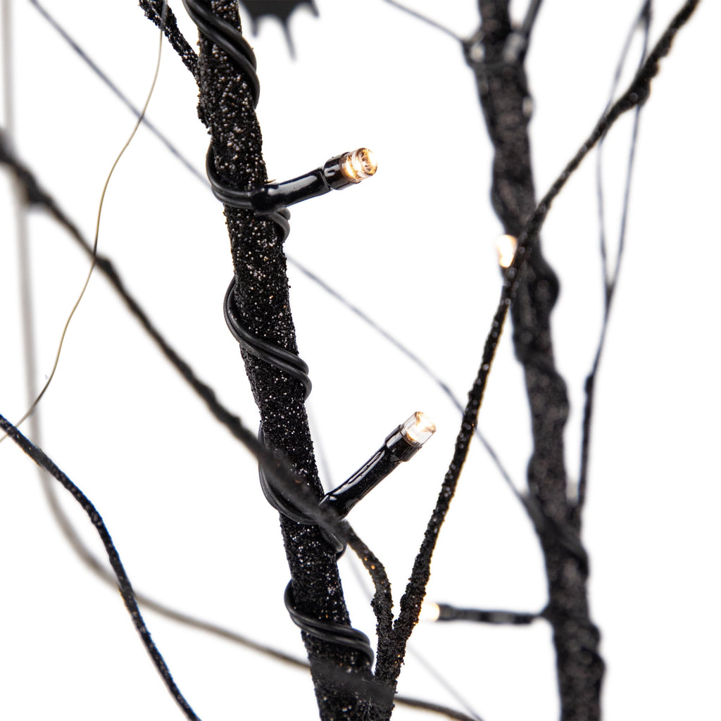 Northlight Pre-Lit Halloween Branch Tree with Bats - 50" - Black - LED Warm White