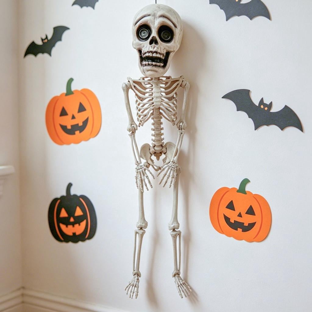 lanema Movable Joint Hanging Skeleton Halloween Decoration for Entryway Home Displays
