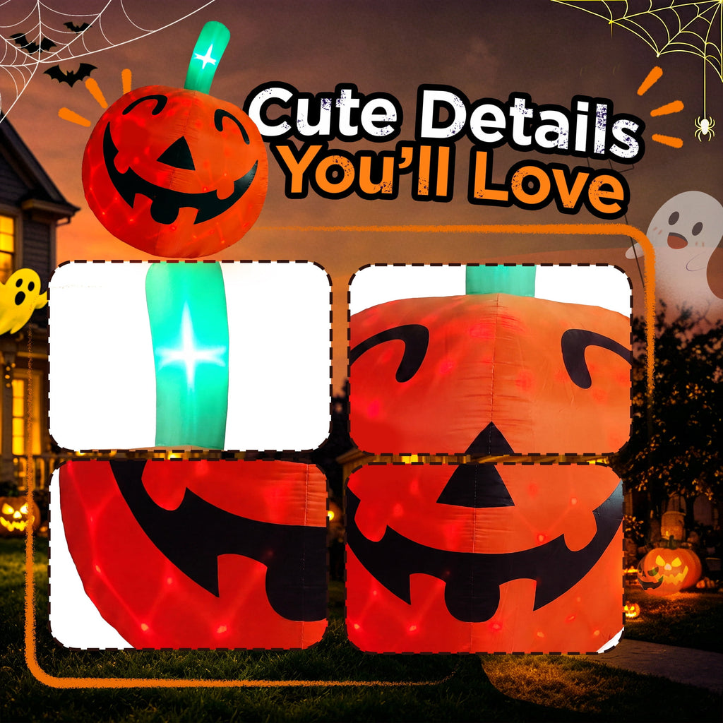 Goosiay 10ft Halloween Inflatable Pumpkin Decoration with Built-in LED Lights, Outdoor Yard Blow up for Halloween Party, Yard, Garden, Lawn