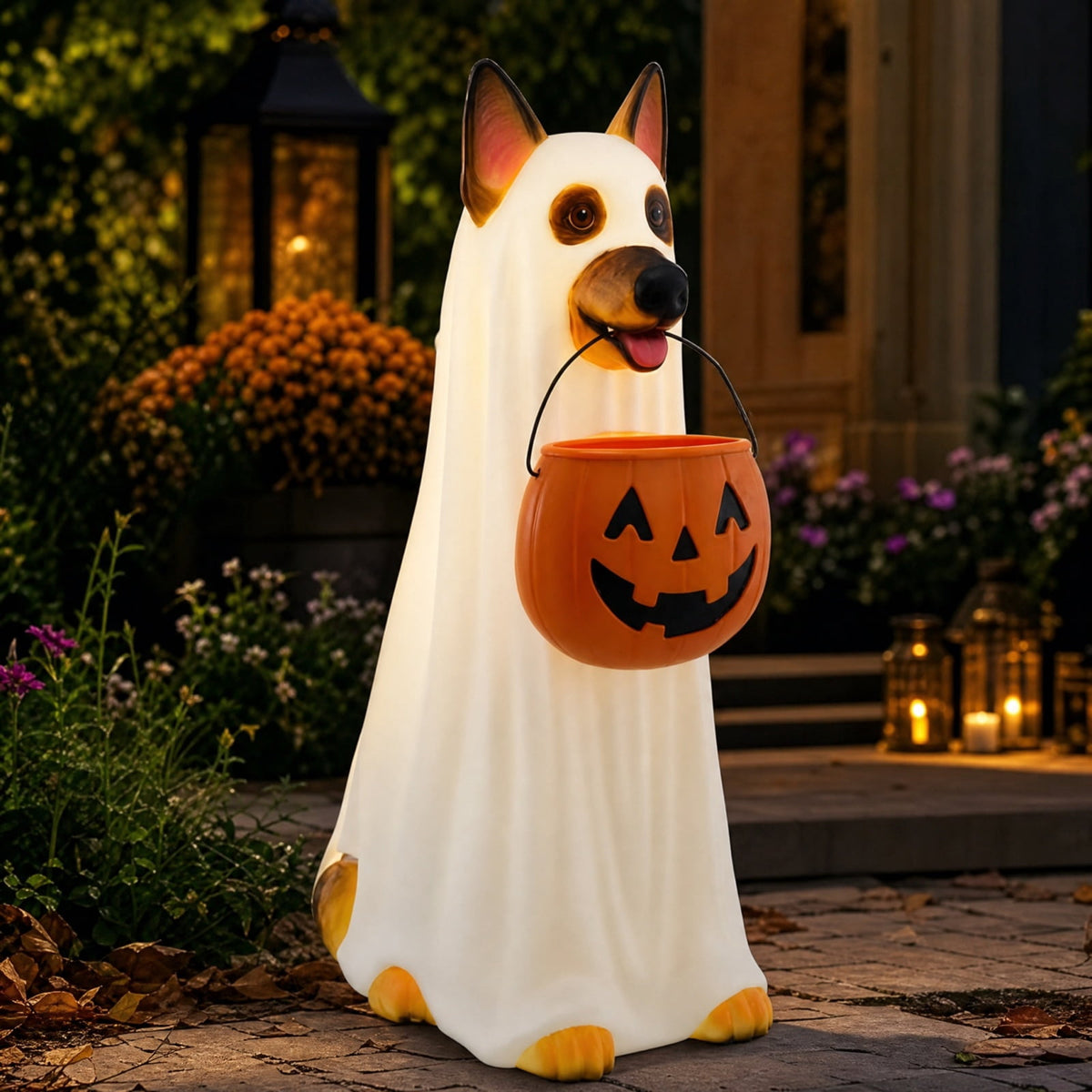Clearance Halloween Giant Ground Breaking Skeleton Decor with LED Light-Up Moving Eyes, Scary Skull Stakes for Garden Lawn Holiday Party Decor