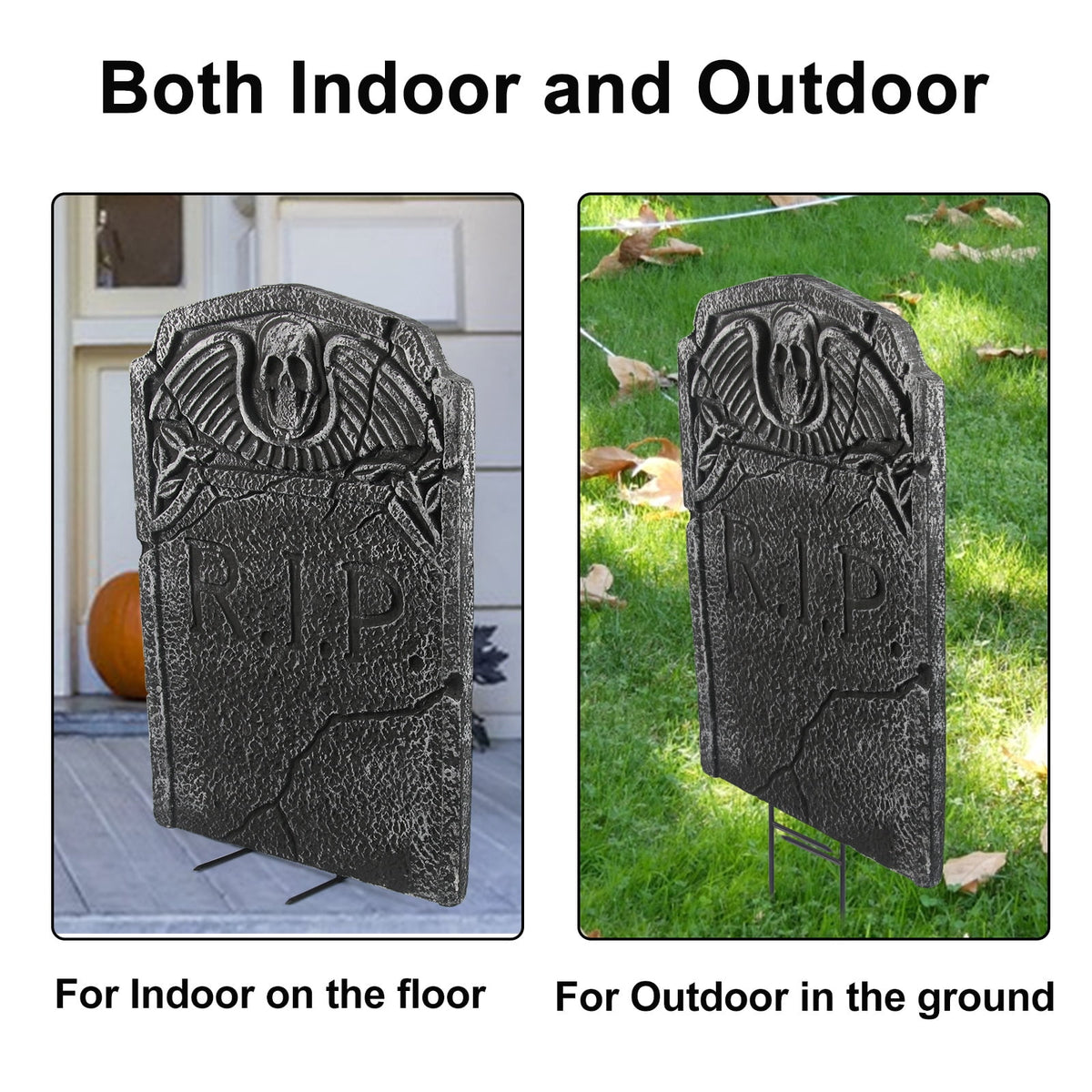 Halloween Foam RIP Graveyard Tombstones, 7Pack(3 x L-Size + 4 x XL-Size) Foam Tombstone for Halloween Party Outdoor Decorations