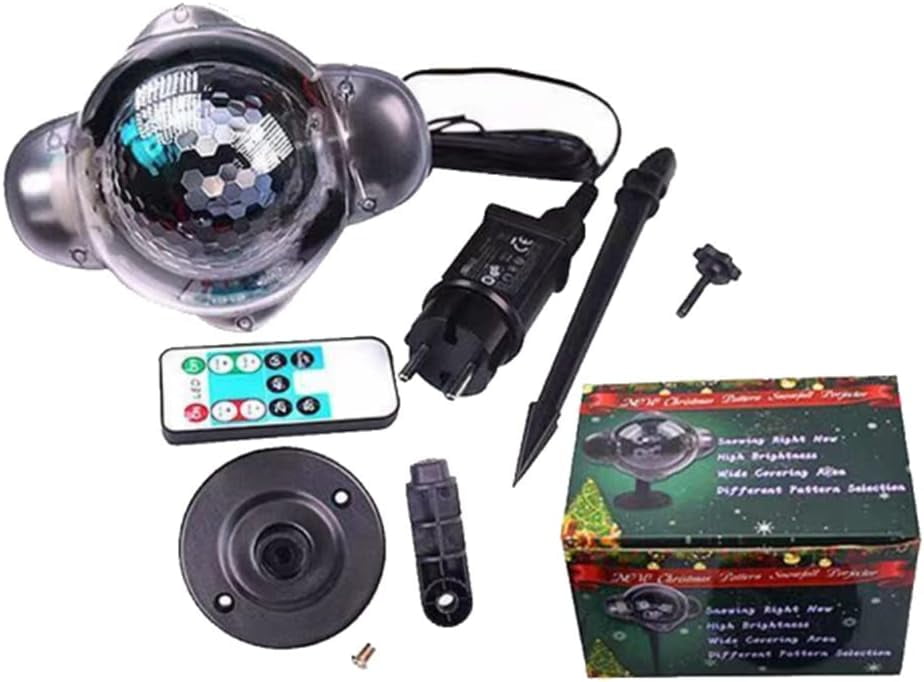 LINLIN Projector Snow Lamp, Snowfall LED Light Projector Christmas Snowflake Projector Light Waterproof with Remote&Timer Decorative Lighting