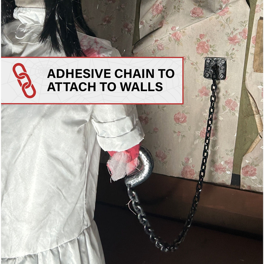 Haunted Hill Farm Life-Size Animatronic Convulsing Nurse by Tekky Halloween Decoration, 5.2-Ft.
