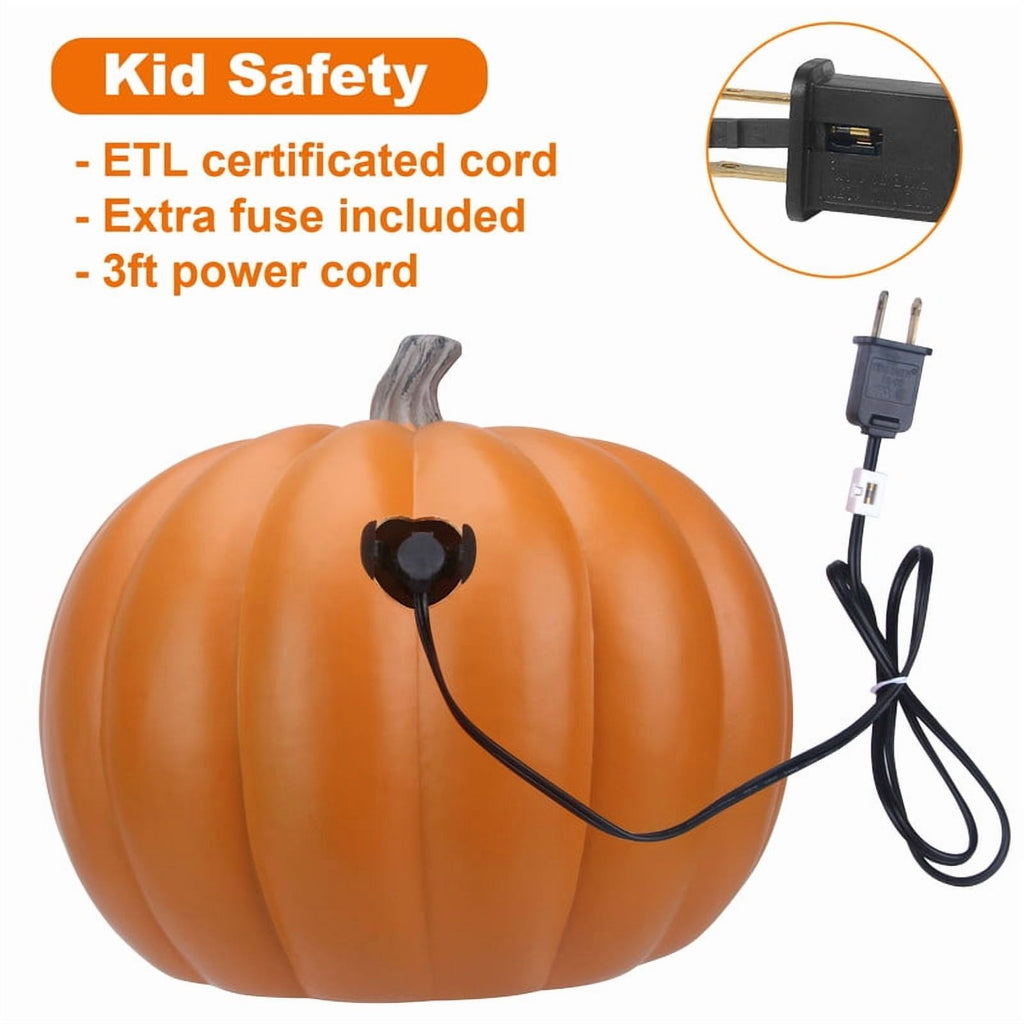 DUNCHATY 21" LED Pumpkin Light, Extra Large Angry Jack O' Lantern Halloween Decor for Outdoor Yard - Furious Face