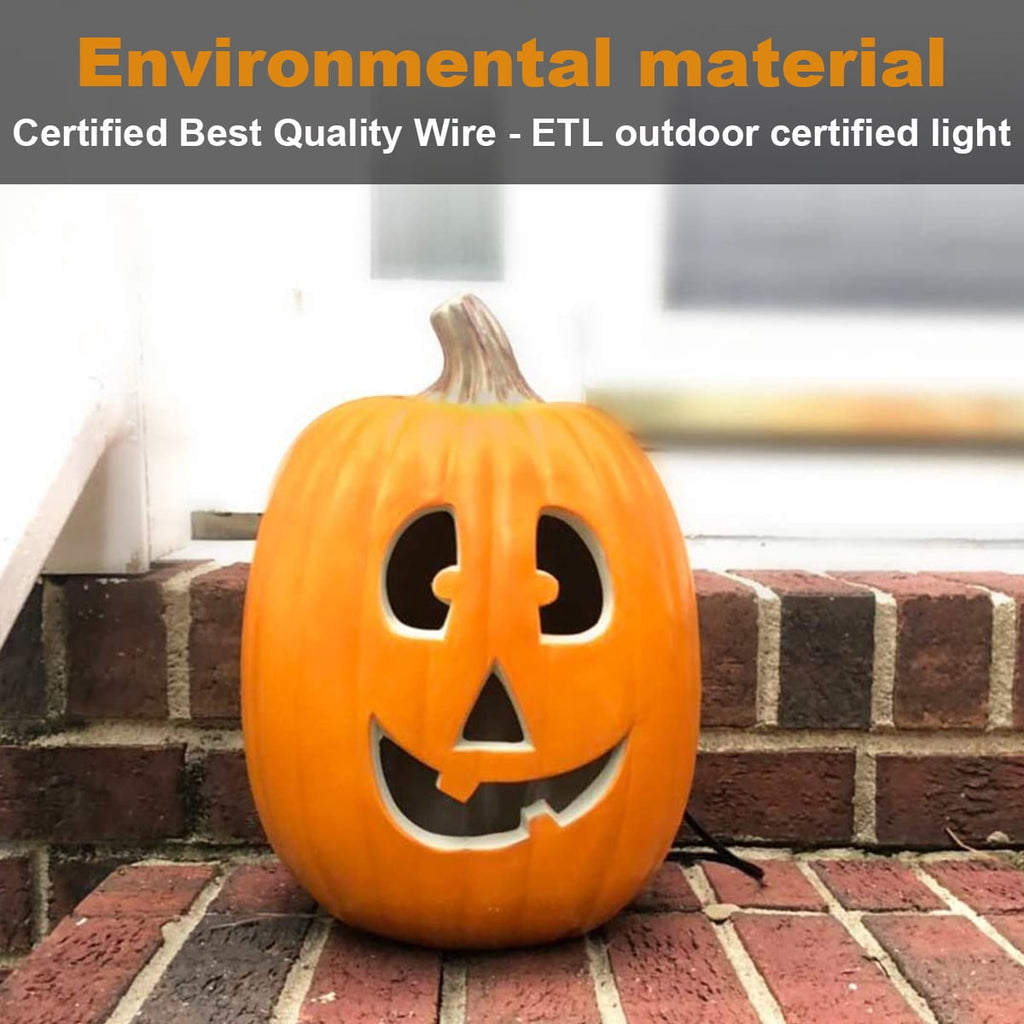 Gamexcel 21" LED Light-Up Jack O Lantern, Pre-lit Halloween Plastic Pumpkin Lights for Indoor/Outdoor Decoration - Angry Face