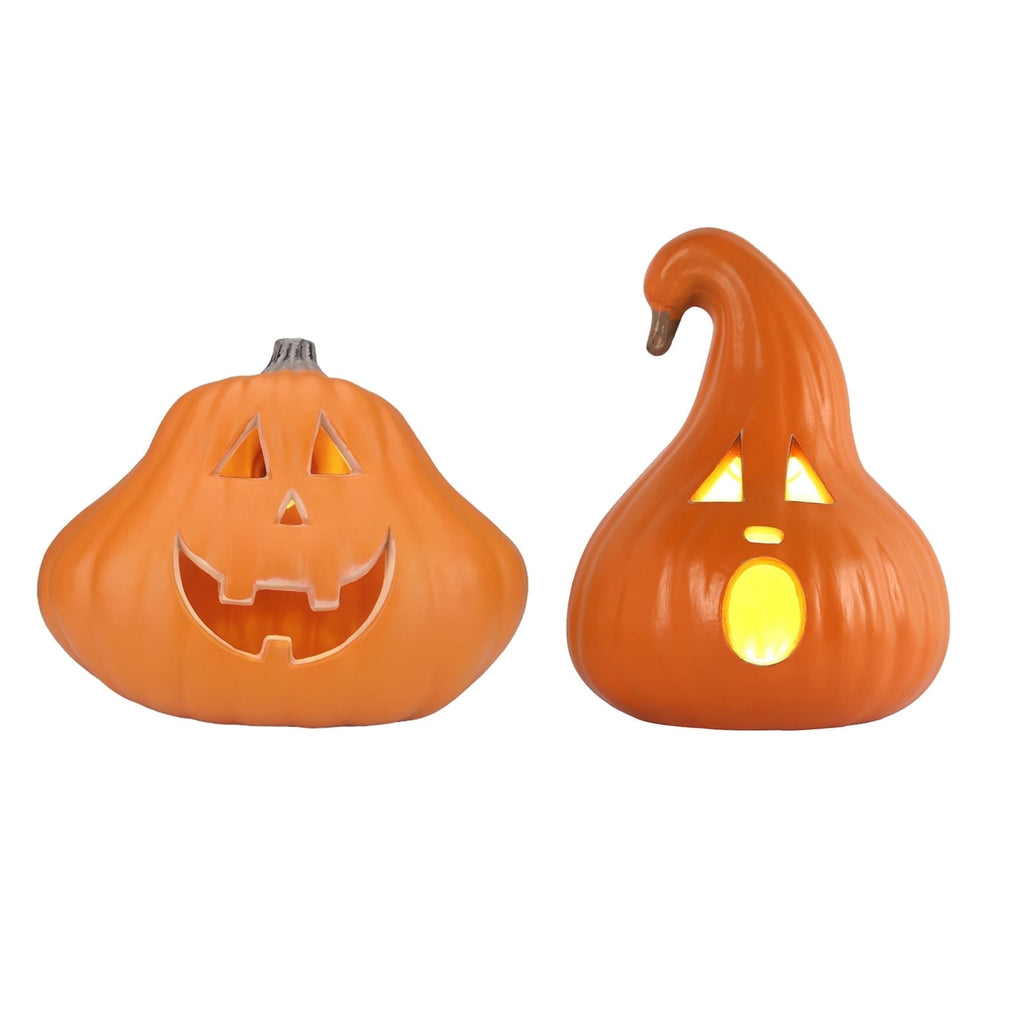 21in+12in LED Light Up Jack O Lantern Halloween Pumpkin Lights Indoor/Outdoor Holiday Festival Garden Patio Front Door Decor