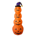 8FT Inflatable Stacked 4 Pumpkins Tower with Wizard Hat, LED Light Up Blow Up Pumpkin Yard Decoration, Waterproof Outdoor Halloween Lawn Ornament for Front Yard Garden Party