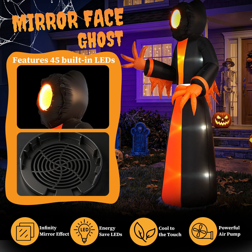 Ktaxon 12' Halloween Inflatables Ghost Outdoor Halloween Decoration,Built-In LED