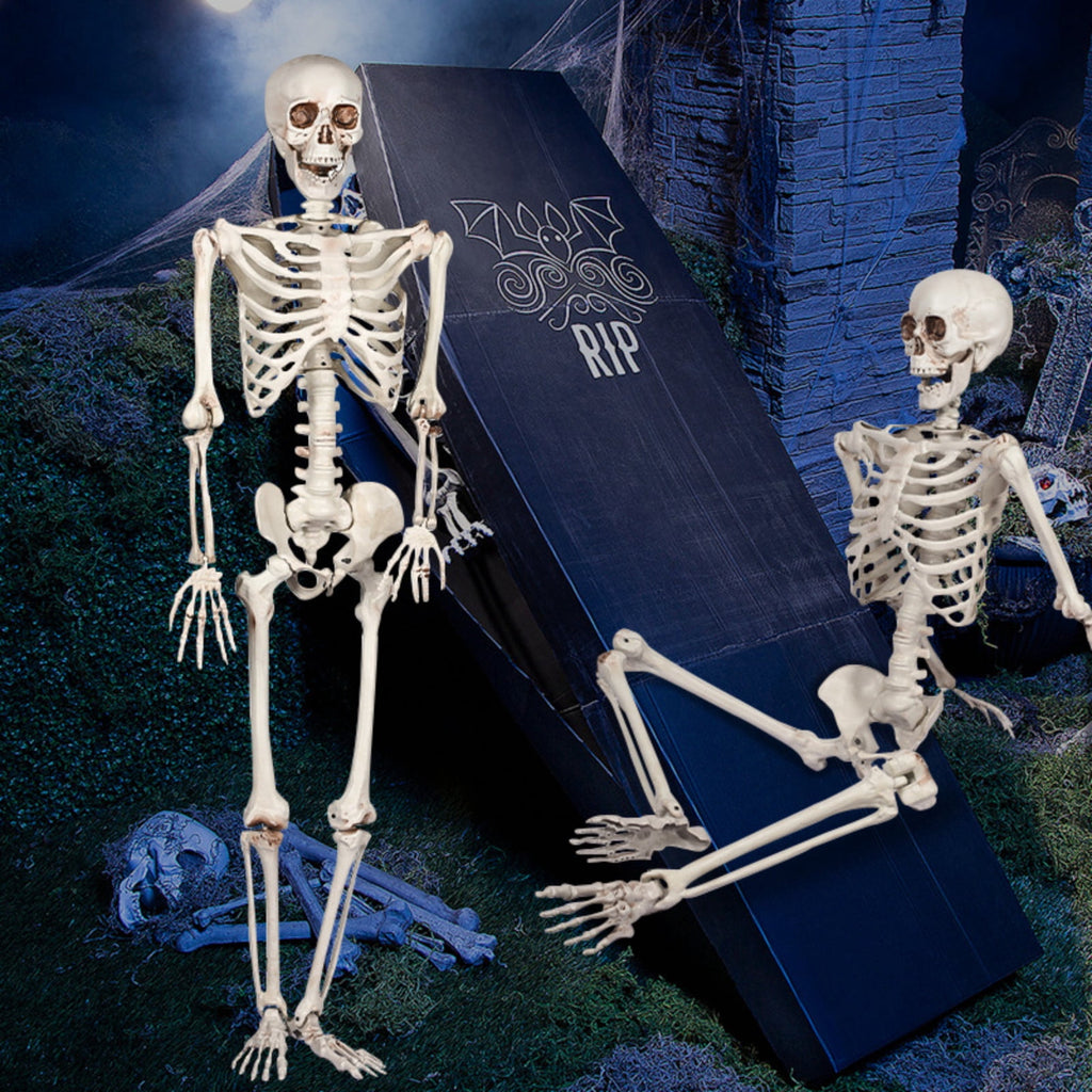 GoLucid Halloween Full Body Skeleton Decoration 78.74", Life Size Posable Skeleton Prop 200cm, Indoor Outdoor Haunted Yard Decor