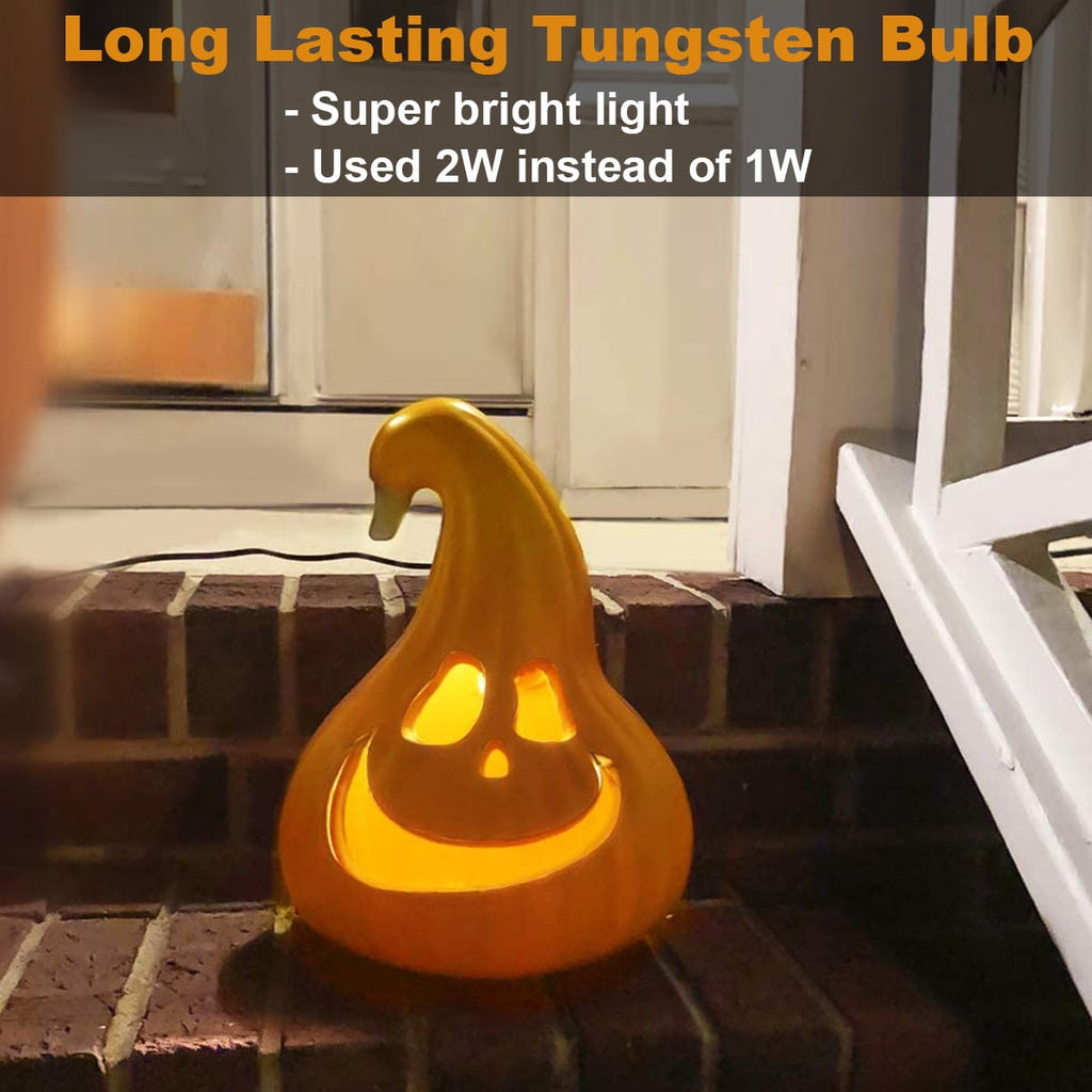 Gamexcel 21" LED Light-Up Jack O Lantern, Pre-lit Halloween Plastic Pumpkin Lights for Indoor/Outdoor Decoration - Angry Face