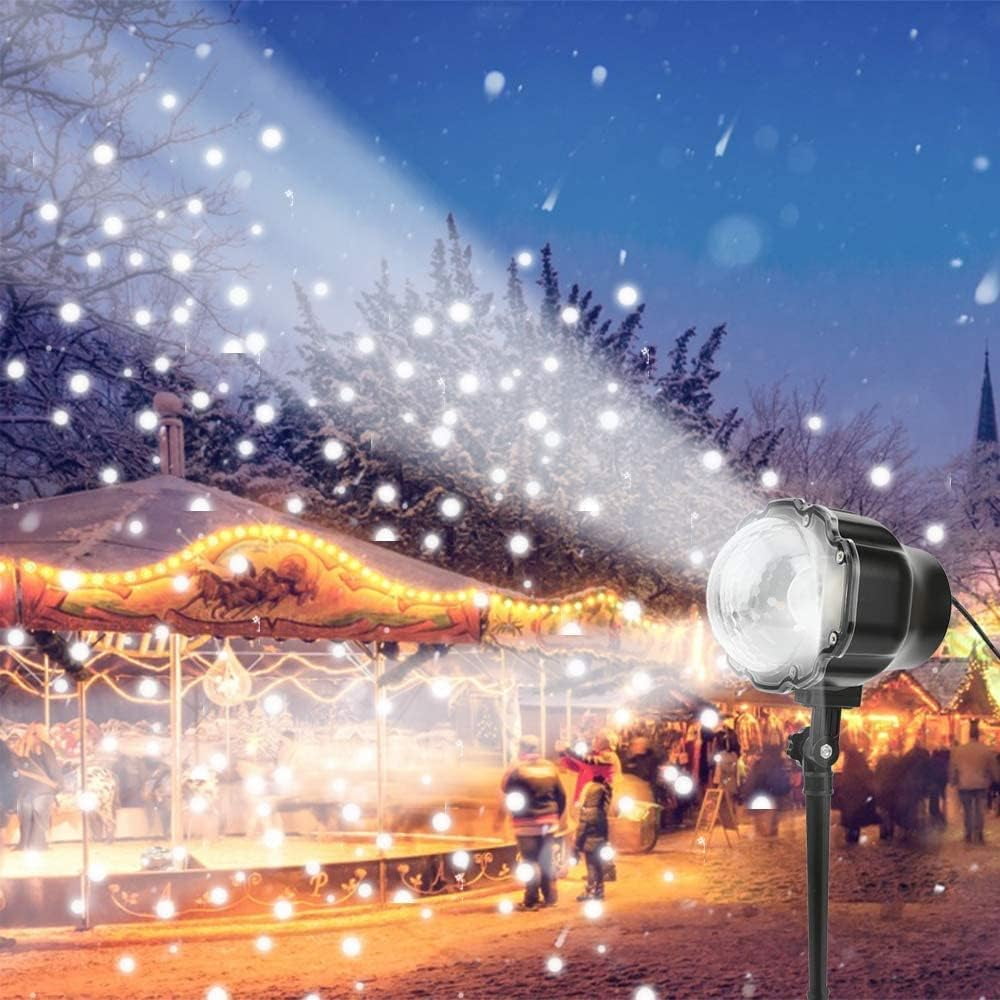 LINLIN Snowflake Projector Light, LED Christmas Snow Light Landscape Spotlights Waterproof with Remote&Timer Decorative Lighting