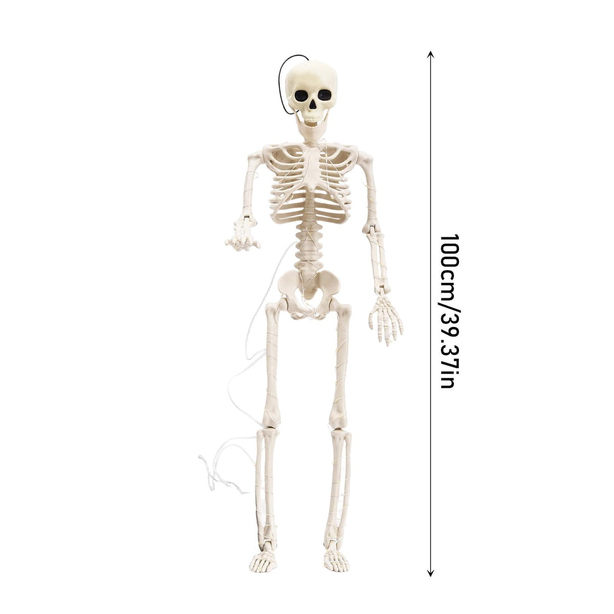 Skeleton Decoration 39 Inch Posable Led Halloween Prop for Indoor and Outdoor Holiday Parties