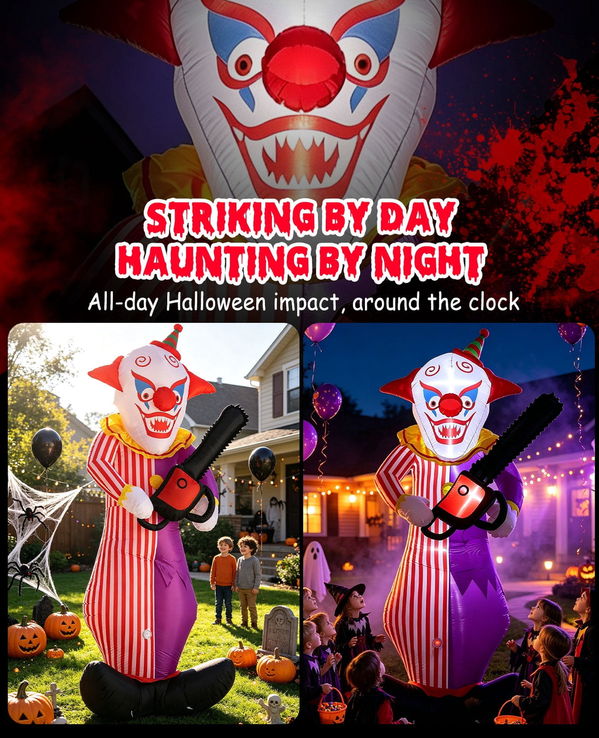 Areker 12ft Halloween Inflatable Grim Reaper, 7 Modes 3D Flame Lights Spooky Blow up Yard Decor, Waterproof & Easy Setup Halloween Ghost for Garden Patio Lawn
