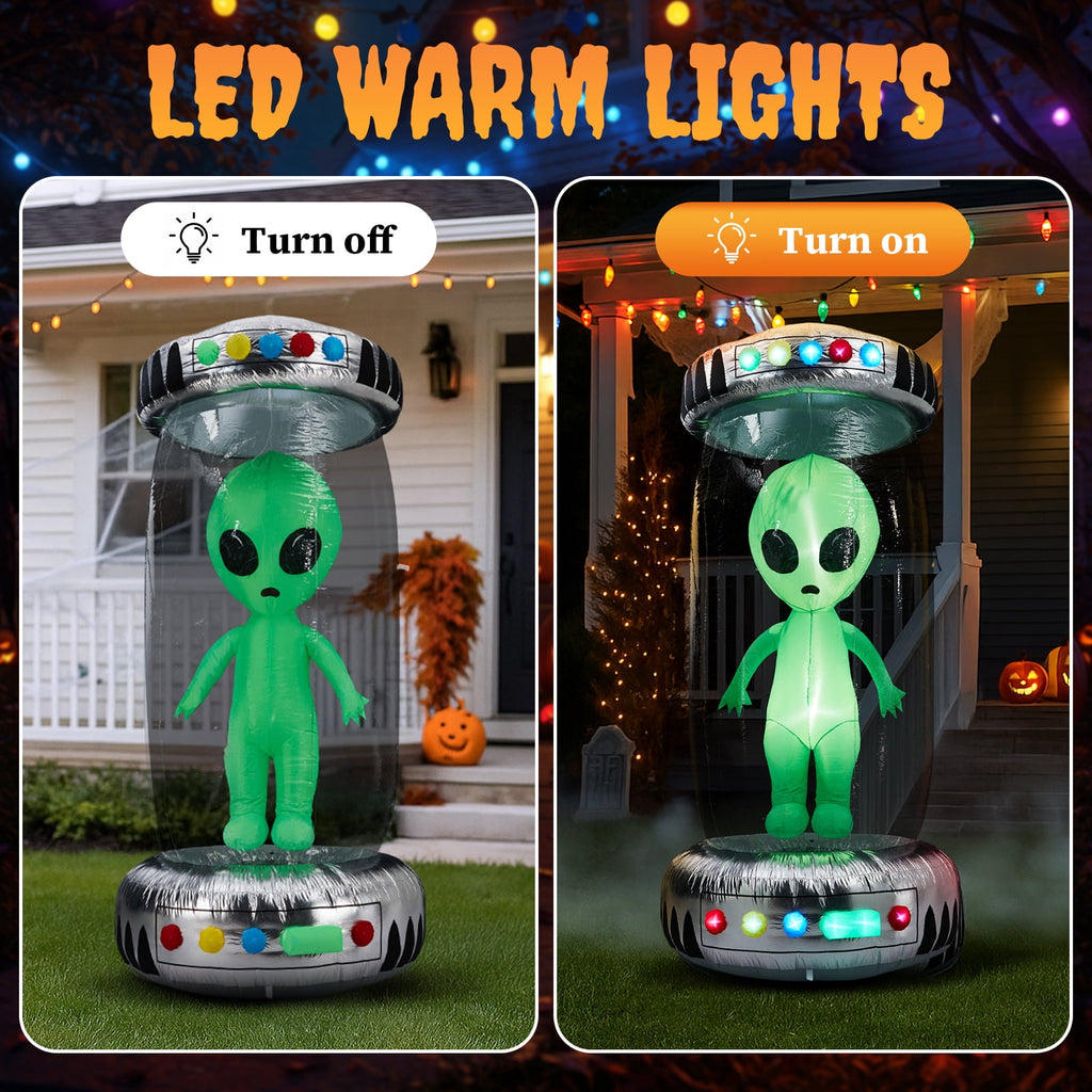 Ktaxon 8.2' Halloween Inflatables Outdoor Halloween Decoration Giant UFO Blow up Decor