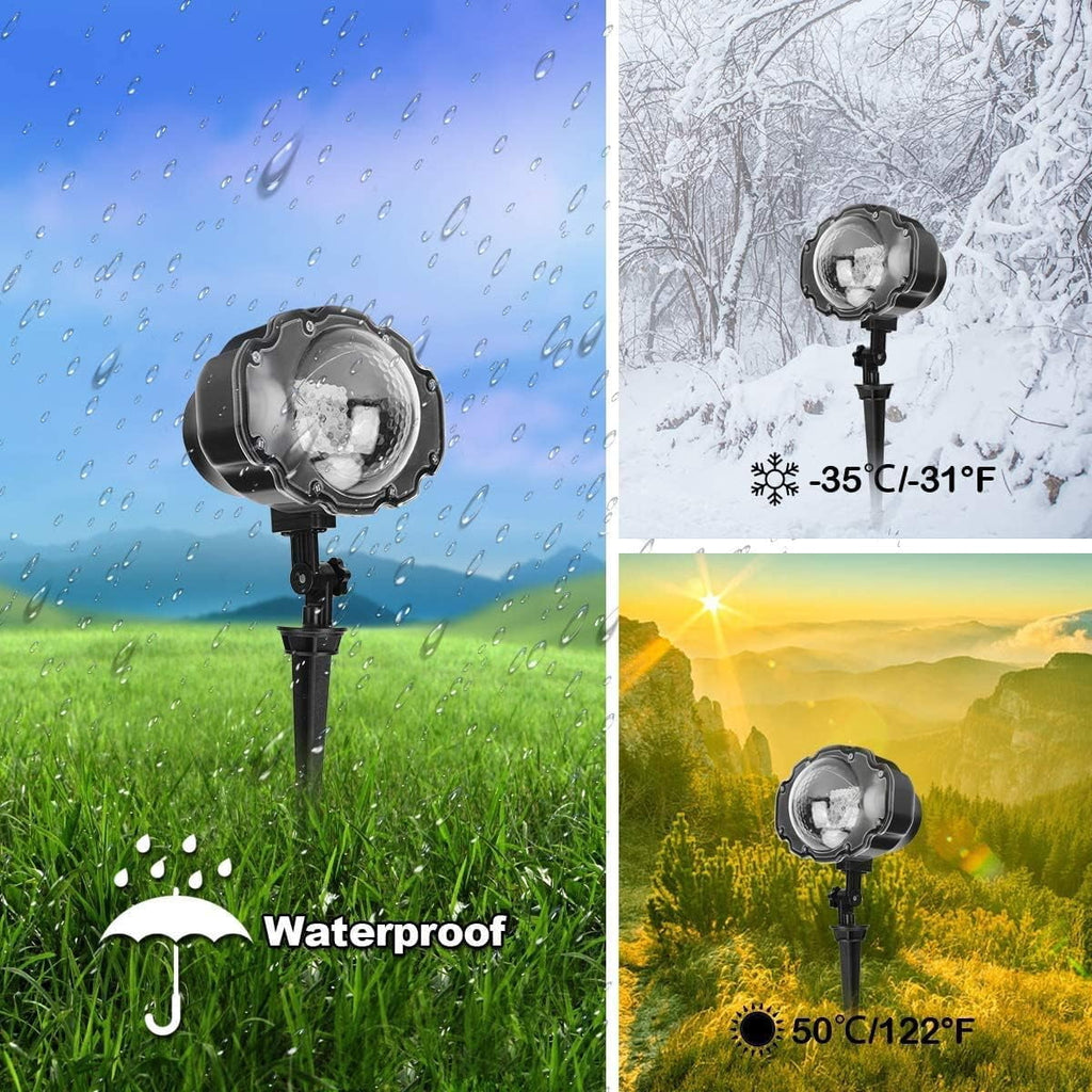 LINLIN Snowflake Projector Light, LED Christmas Snow Light Landscape Spotlights Waterproof with Remote&Timer Decorative Lighting