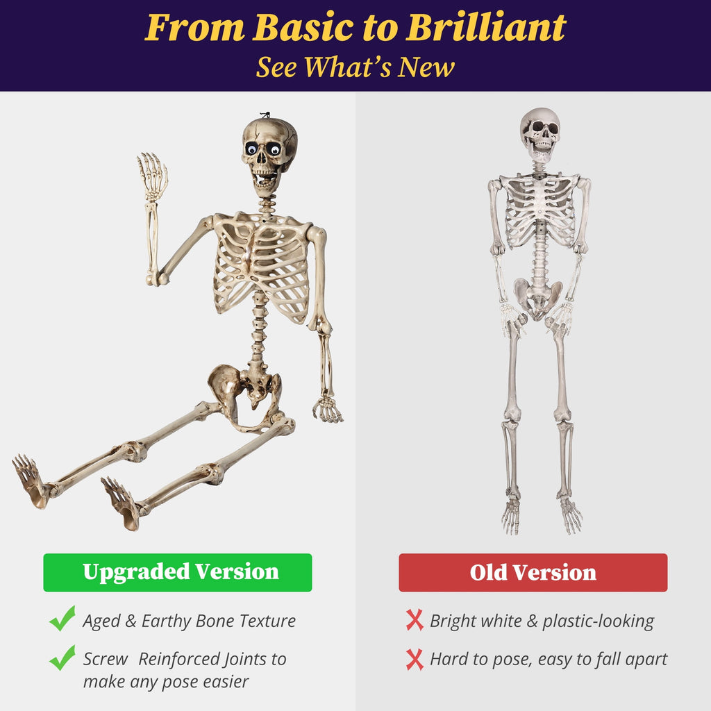 Yescom Halloween 5.6ft Life Size Skeleton Cowboy Detailed Costume Outdoor Indoor Haunted House Props Decor 2026