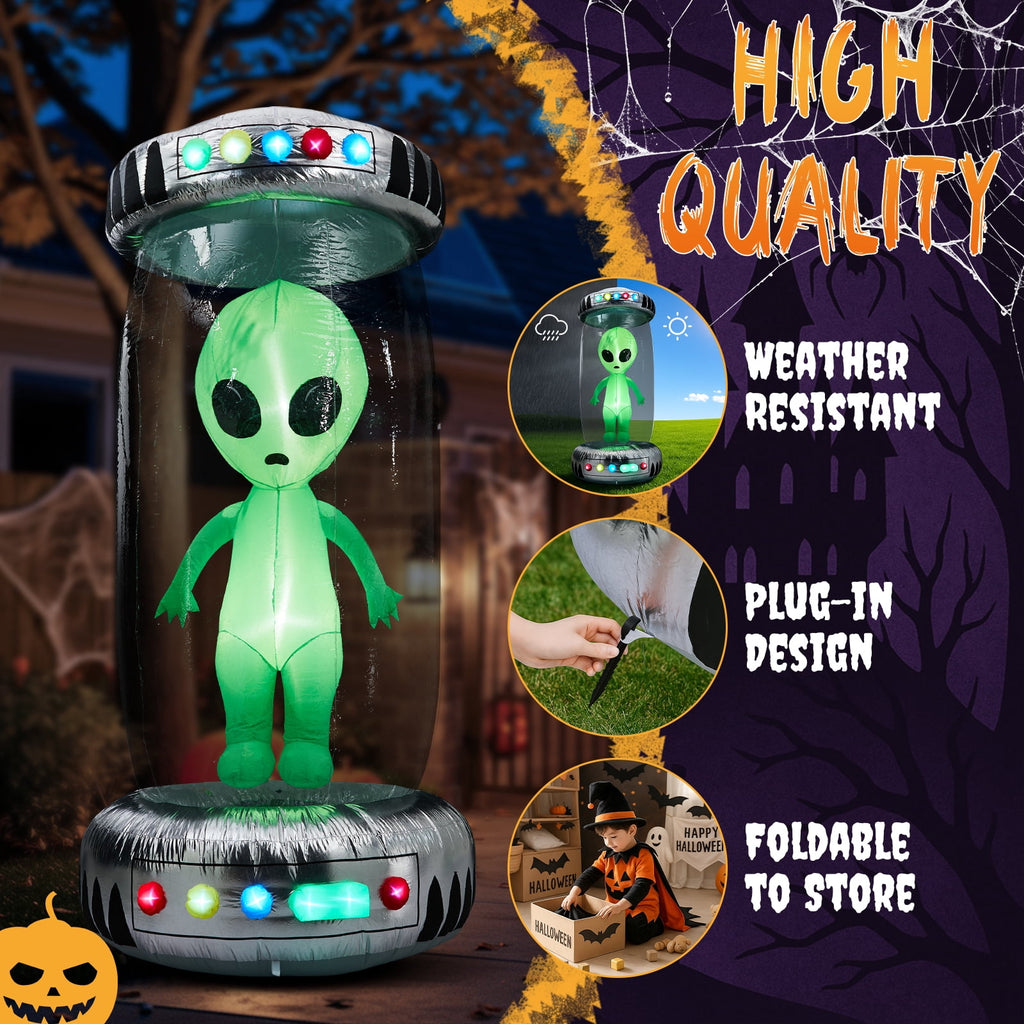 Ktaxon 8.2' Halloween Inflatables Outdoor Halloween Decoration Giant UFO Blow up Decor