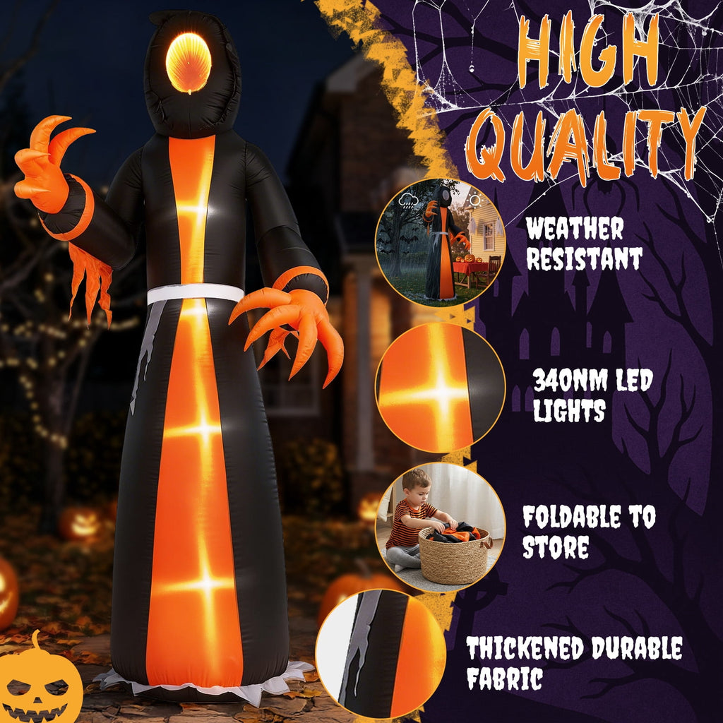 Ktaxon 12' Halloween Inflatables Ghost Outdoor Halloween Decoration,Built-In LED