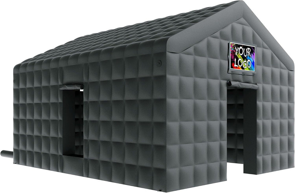 Jocisland 20x16x14 ft Large Black Inflatable Night Club Tent for Adults, Inflatable Nightclub with 2 Side Doors Gazebo Event House, Halloween Decor