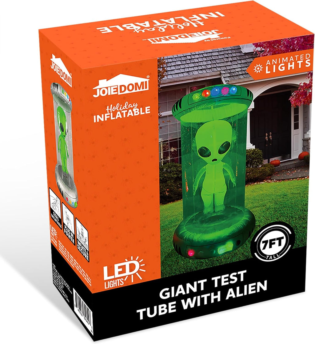 Joyfy 9 ft Halloween Inflatable UFO Alien Decoration with Built-in LEDs,UFO Halloween Decorations Outdoor Blow Up Yard Lawn Decoration