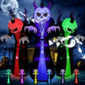 Novtech 10 FT Grim Reaper Halloween Inflatables, Pumpkin Head, Motion Activated Scream, 8 RGB Light Modes, Blow Up Outdoor Yard Decorations for Trick or Treat, Lawn Garden Party & Scary Haunted House