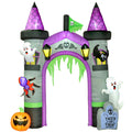Canddidliike 12 FT Large Inflatable Halloween Archway with Ghost, Pumpkin, Blow Up Outdoor LED Yard Light, Waterproof Halloween Archway, Multi-color