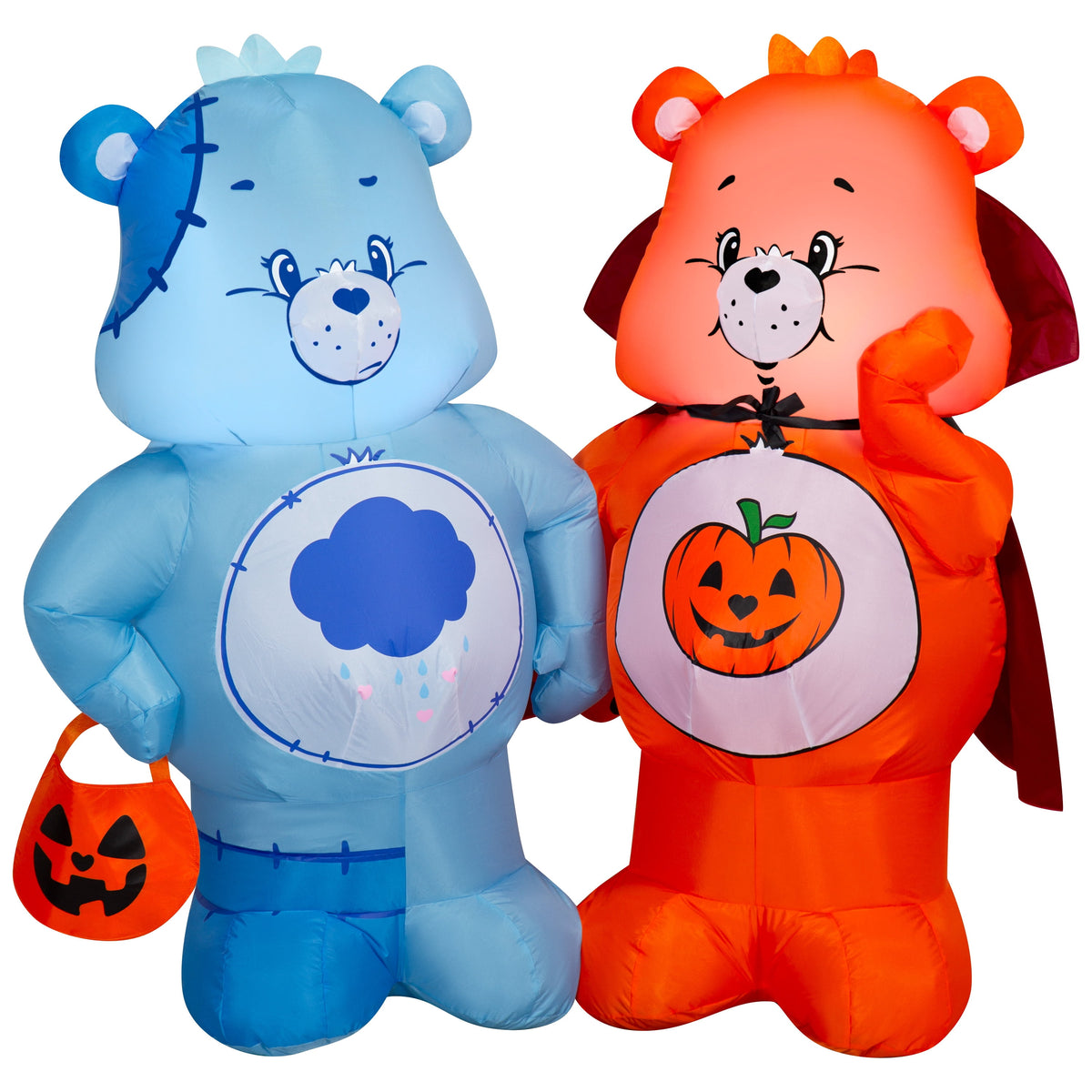 Care Bears Halloween Inflatable Scene with Grumpy Bear and Trick-or-Sweet Bear, 4-Ft Lighted Airblown Yard Decor