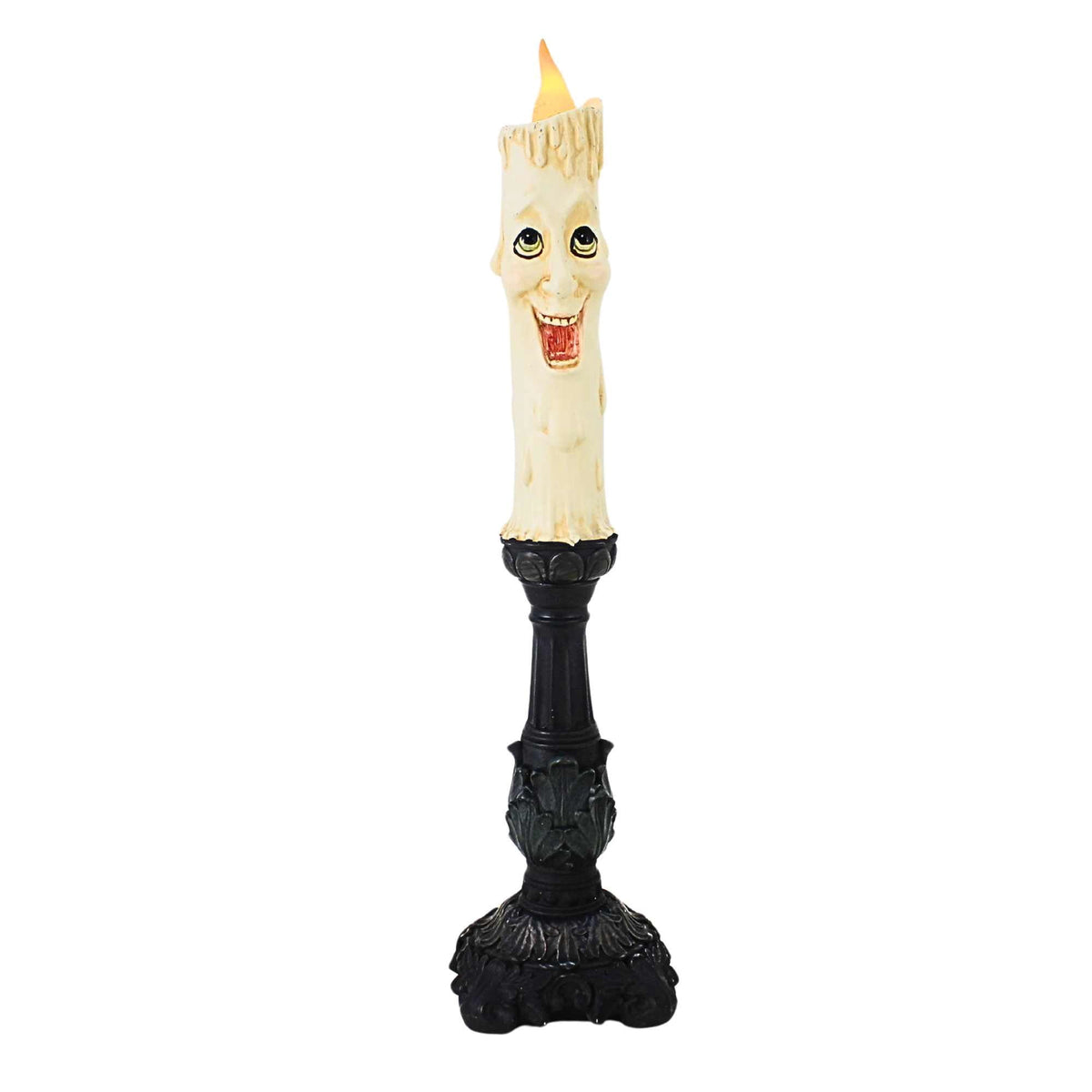 December Diamonds 17.00In 17 Inch Spooky Face Candlestick, Resin, Halloween Light 2930563