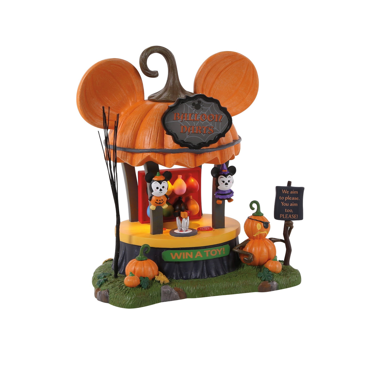 Department 56 Disney Village Balloon Darts Game Halloween Lit Building Figurine, Multicolor 6.1in H