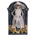 EverydayNest Halloween Dancing Skeleton Decoration,12.2in Animated Tombstone Prop with LED Light-Up Base & Music, Party Decor for Indoor Outdoor Garden