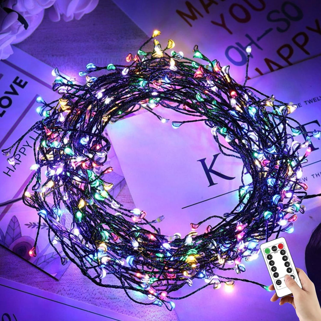 Fairy Lights with Remote,27M 900LED Plug-in Powered Waterproof Starry Cluster Lights, Copper Wire Firecracker String Light for Christmas Tree