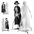 Floseru Halloween Skeleton Couple Life Size, Bride & Groom with Sound and Glowing Eyes, Poseable Joints, for Graveyard Scene Decoration