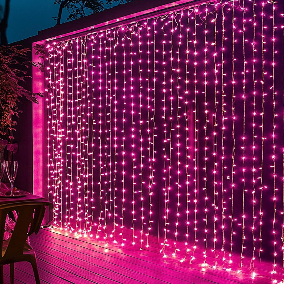 General Smart Curtain Lights, 400LED 6.6FT x 6.6FT Color Changing Valentine's Day Christmas Lights with Remote & APP, Dynamic DIY Fairy String Lights for Indoor Outdoor Bedroom Decorations