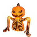 Halloween Inflatables Outdoor 6 Ft Pumpkin Skeleton Blow Up Yard Decoration with Built-in LED Lights Glowing Effect for Lawn Garden Holiday Party Display