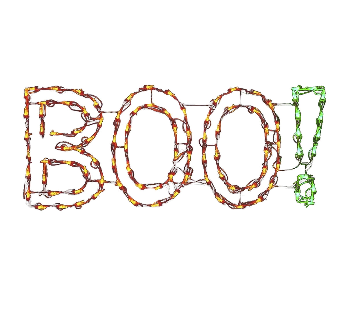 HOLIDYNAMICS LED Spooky Halloween Decoration BOO Wire Frame Orange 1 Count