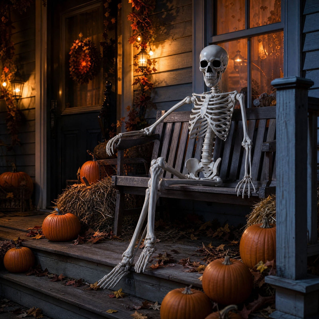 Halloween Simulation Skeleton Decoration, Realistic Skeleton Prop, Party House Yard Indoor Outdoor