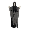 Halloween Witch Hanging Decoration, 45" Scary Witch Skeleton Hangings, Glowing Specters Pendant for Halloween Festival, Eerie Skull Ornament for Party Haunted House Outdoor Props, A