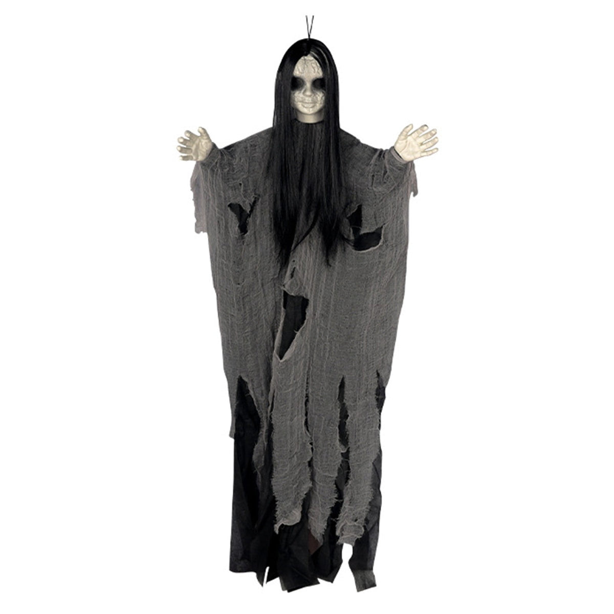 Halloween Witch Hanging Decoration, 45" Scary Witch Skeleton Hangings, Glowing Specters Pendant for Halloween Festival, Eerie Skull Ornament for Party Haunted House Outdoor Props, A
