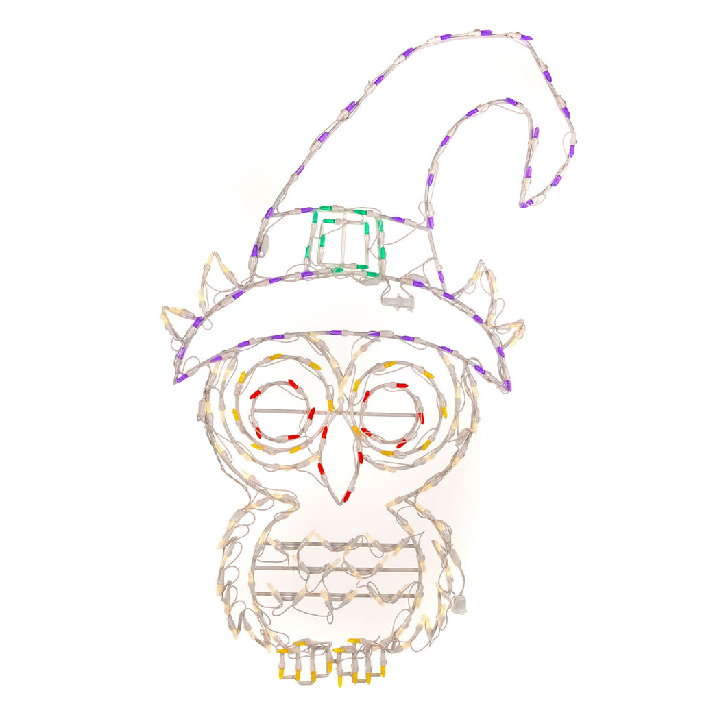 Holidynamics LED Outdoor Metal Framed 45in Witch Owl Halloween Display