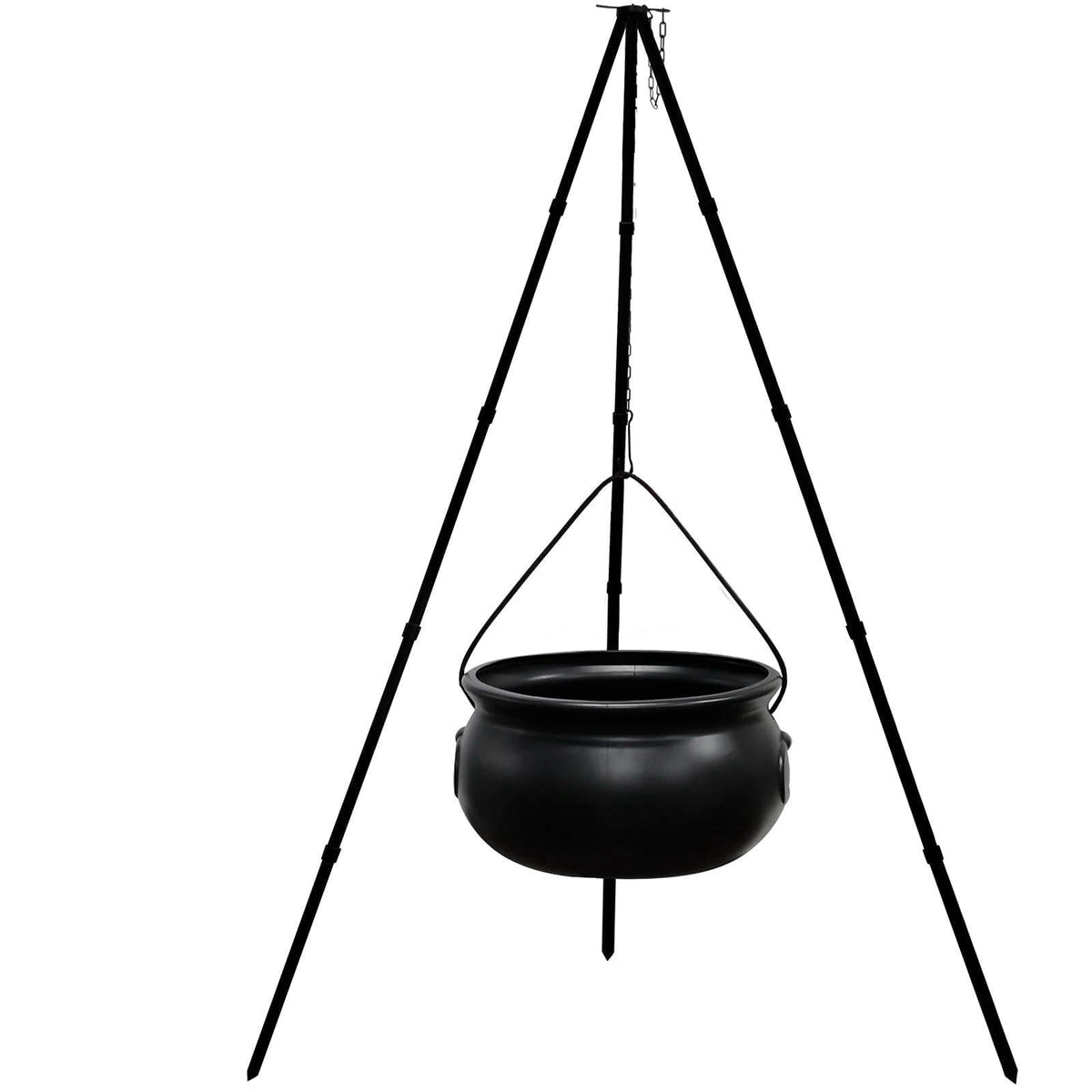 Large Cauldron Halloween Decor 51 Inch Tall Metal Tripod Stand 12.5 Inch Diameter Black Plastic Cauldron Light Up Halloween Decorations for Yard Lawn Party Outdoor