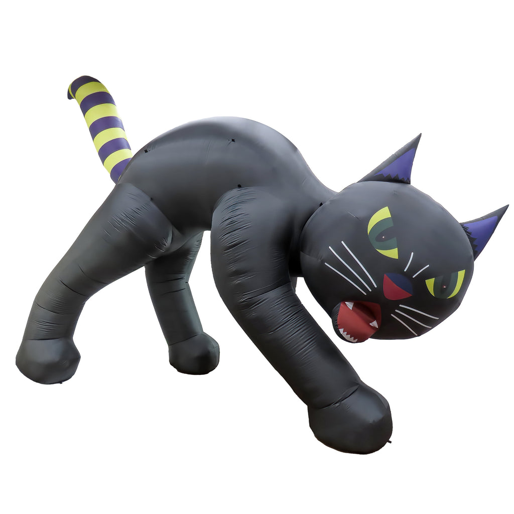 20 ft. Inflatable Halloween Black Cat, 4 Red LED Lights