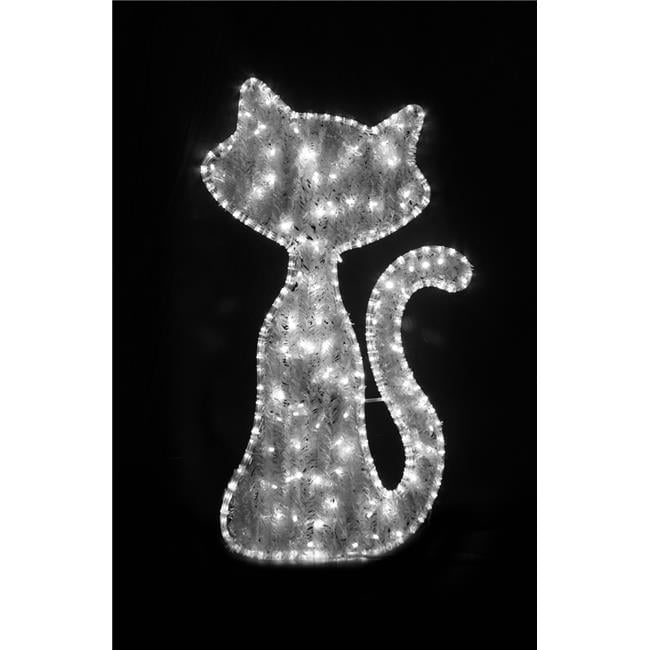 Queens of Christmas WL-MTNF-HWN-CAT 3 ft. LED Cat Motif